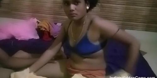 Amateur Indian couple are filming as they get ready (couple filming)