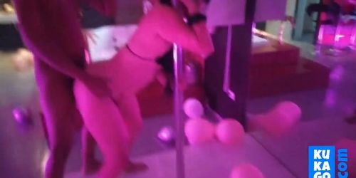 Big-Ass Latina Stripper Takes it in the Ass in VIP