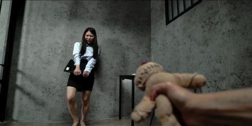 Asian Prison lawyer Rikako Katayama get possessed by voodoo doo and  Made To Fuck Every Hole of hers.