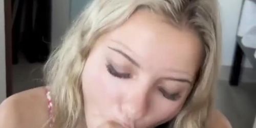 Onlyfans POV Blonde Blowjob Cowgirl Cum in Mouth Swallow