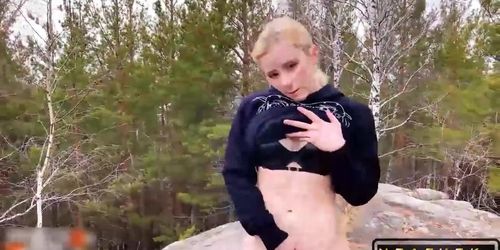Blonde Stepsister Sucks Cock And Fucks Hard In The Forest