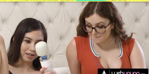 Caught Skinny Amber Angel Shares Her Clit Vibrator With Stepsister'S Girlfriend Leana Lovings (Amber Sex)