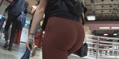 red spandex bubble ass