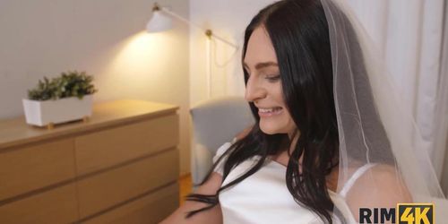 RIM4K. Horny Czech bride with sexy face and hot ass asslicks her groom