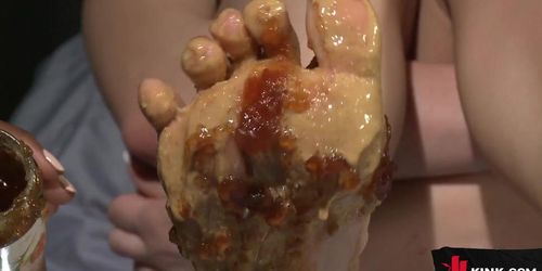 Peanut Butter & Jelly Toe Sandwiches Lesbian Foot Sploshing (Dahlia Sky, Ana Foxxx)