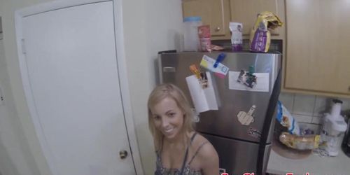Amateur teen POV fucked and jizzed on pussy
