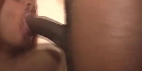 African girl Mapouka wraps succulent lips around huge dick and gets pussy exploited