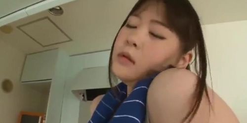 Sexy Japanese girl plays with her self