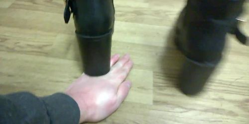 Boots hand trample