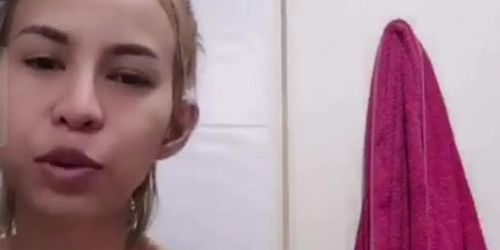 Asian webcam model shower time
