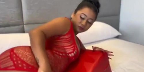 Sexy content creator from my country in red lingerie