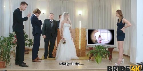 BRIDE4K. Guests can't hide emotions when they see hot bride fucking in adult video