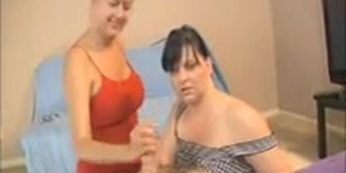 cfnm - 2 fully clothed milfs stroking