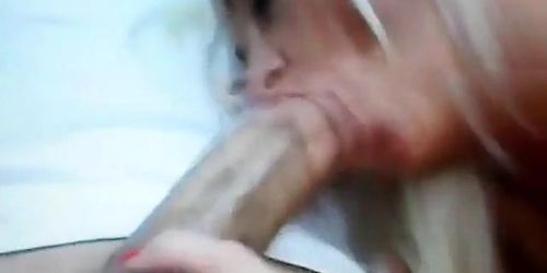 Blonde Amateur Sucks a Big Cock!