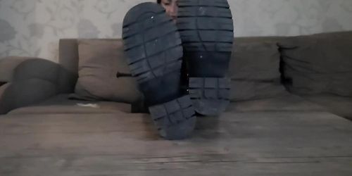 Lick Her Dirty Boots in Cum