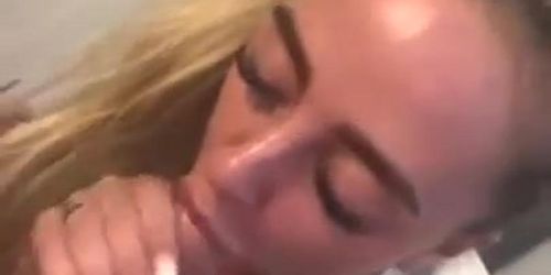 Blonde Slutty Girl Blows On Big Cock