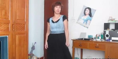 Asian mature striptease