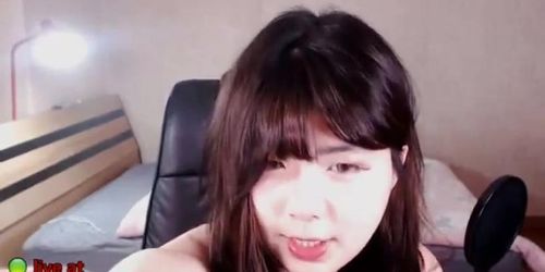 Korean chubby camgirl shows her big tits