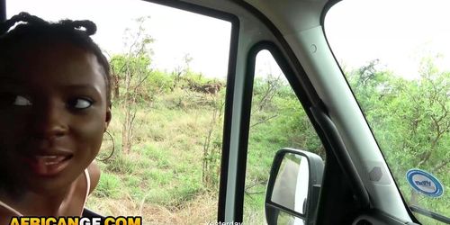 Cute Ebony Gf Gives Deep African Safari Road Head Pov (amateur real)