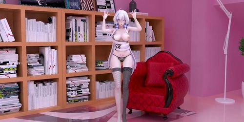 MMD Azur Lane Illustrious Bop Bop Minidress Stockings Striptease Sex