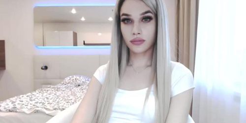 Petite Blonde Ts On Camera Showing Her Dick