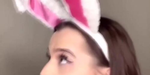 Onlyfans Brunette POV Blowjob Bunny Ears Cum in Mouth