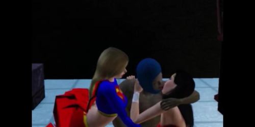 Wonder Woman and Supergirl threesome
