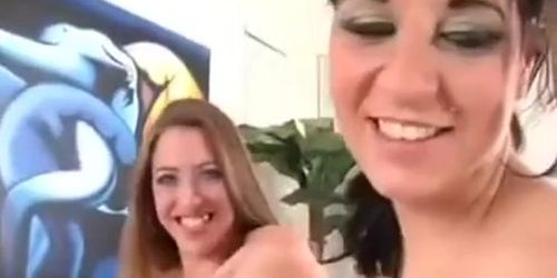 Two chicks have fun with a creampie ending