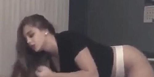 Party at home ended with a good fuck with brunette
