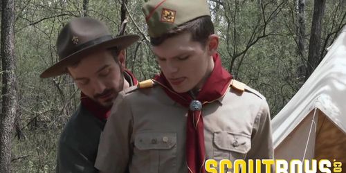 ScoutBoys Hairy scoutmaster seduces and breeds horny twink