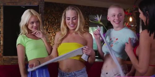 Lesbian teens Elsa and Carter fucking in front of their friends (Carter Cruise, Elsa Jean)