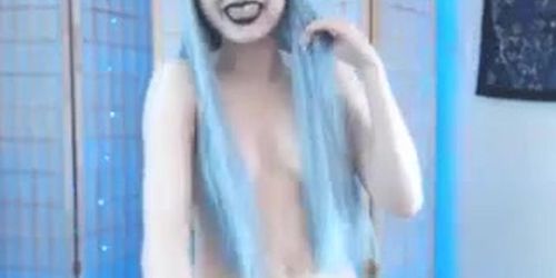 Blue Haired Halloween Girl..