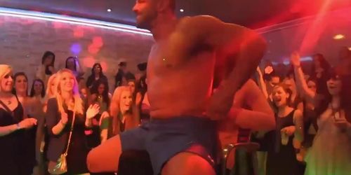 Raw Footage Of Sexy Moms & Girlfriends At CFNM Stripper Night