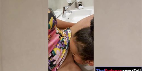 THAI SWINGER - Thai MILF girlfriends hot lesbian shower sex with dildo sex toys (Joon Mali)