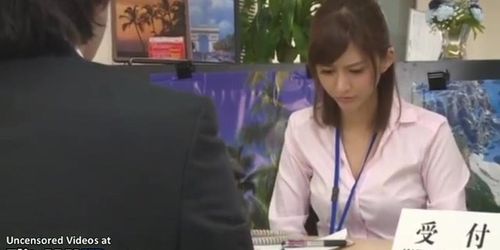 Japanese office lady pantyhose footjob to his boss (Nozomi Aso)