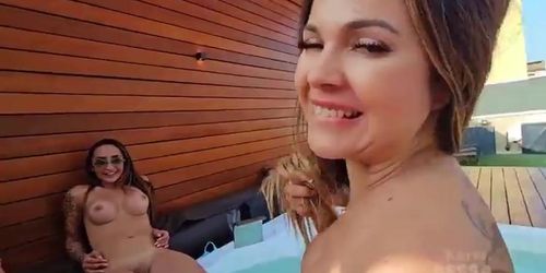 Hot Tub Hookup with Latina Hotties