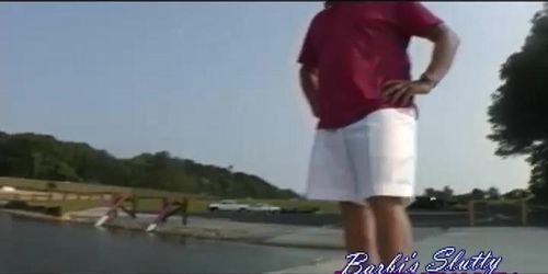 Waiting For Boat Slut Wife Shows Off