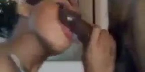 Short Hair Black Girlfriend Gives Nice Deepthroat Blowjob