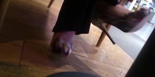 Sexy Feet in Restaurant