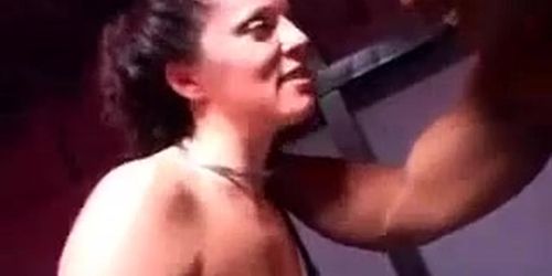 Interracial BDSM in playroom