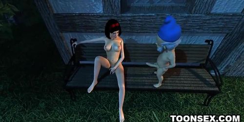 3D Girl Has Her Tits And Pussy Fucked By A Dwarf
