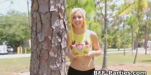 Fucking three blonde teen PokeHoes