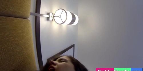 Chloe strokes her teen pussy for guy up-close
