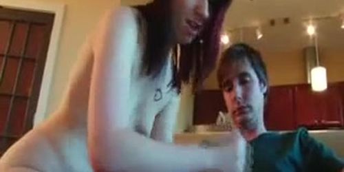 Peeping tom gets jerked off