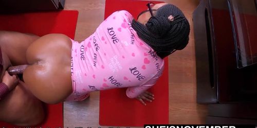 60fps Back Breaking Doggystyle! Slutty Redbone Stepdaughter Sheisnovember Penetrated While Kneeling By Her Stepdad Devious Filth