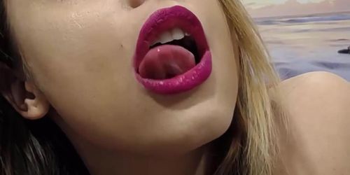 Blonde Russian Playing With Her Nose Sucking Dildo Rubbing Pussy