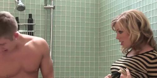 Shower Threesome With The Plumber