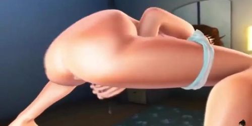 3D Big Ass Animated Teen Hardcore Dildo Sex