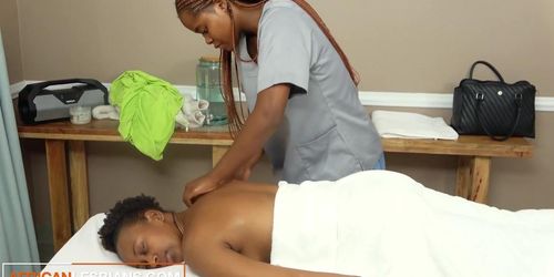 Ebony Girl On Girl Scissoring & Tribbing Massage Happy Ending