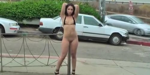Nude Model Outdoors on the Street
